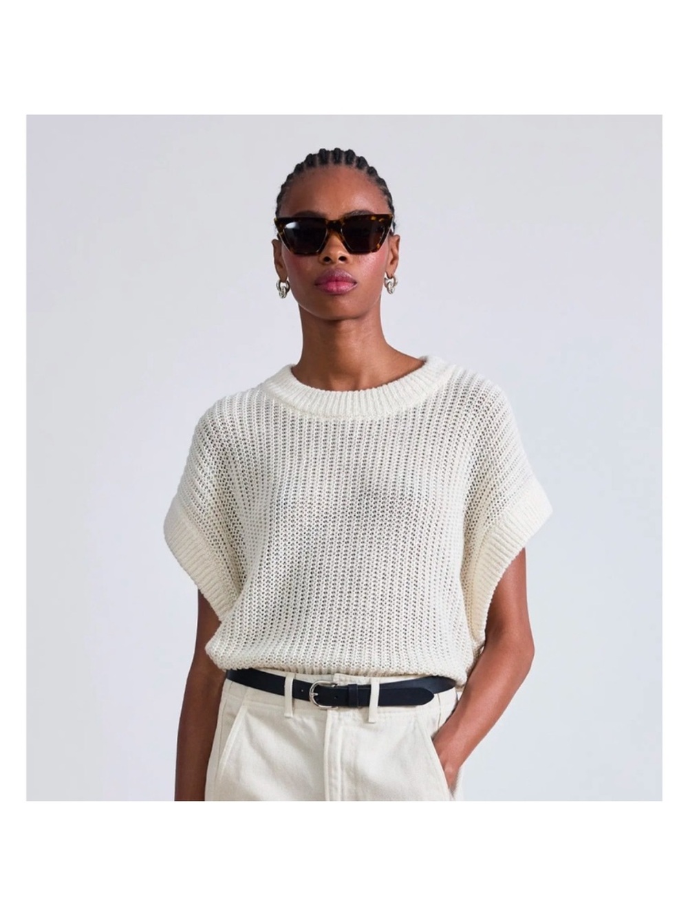 Apiece Apart Olivia Linen Vest Sleeveless Sweater M/L
